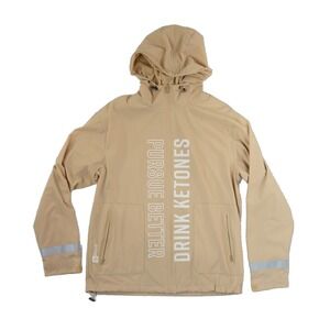Pruvit Windbreaker Jacket Men's Size Medium Tan Pursue Better Drink Keytones
